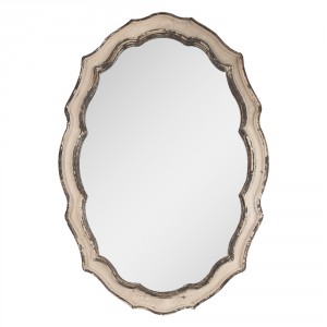 Šedobéžové antik nástěnné zrcadlo s odřením Billy - 52*3*75 cm