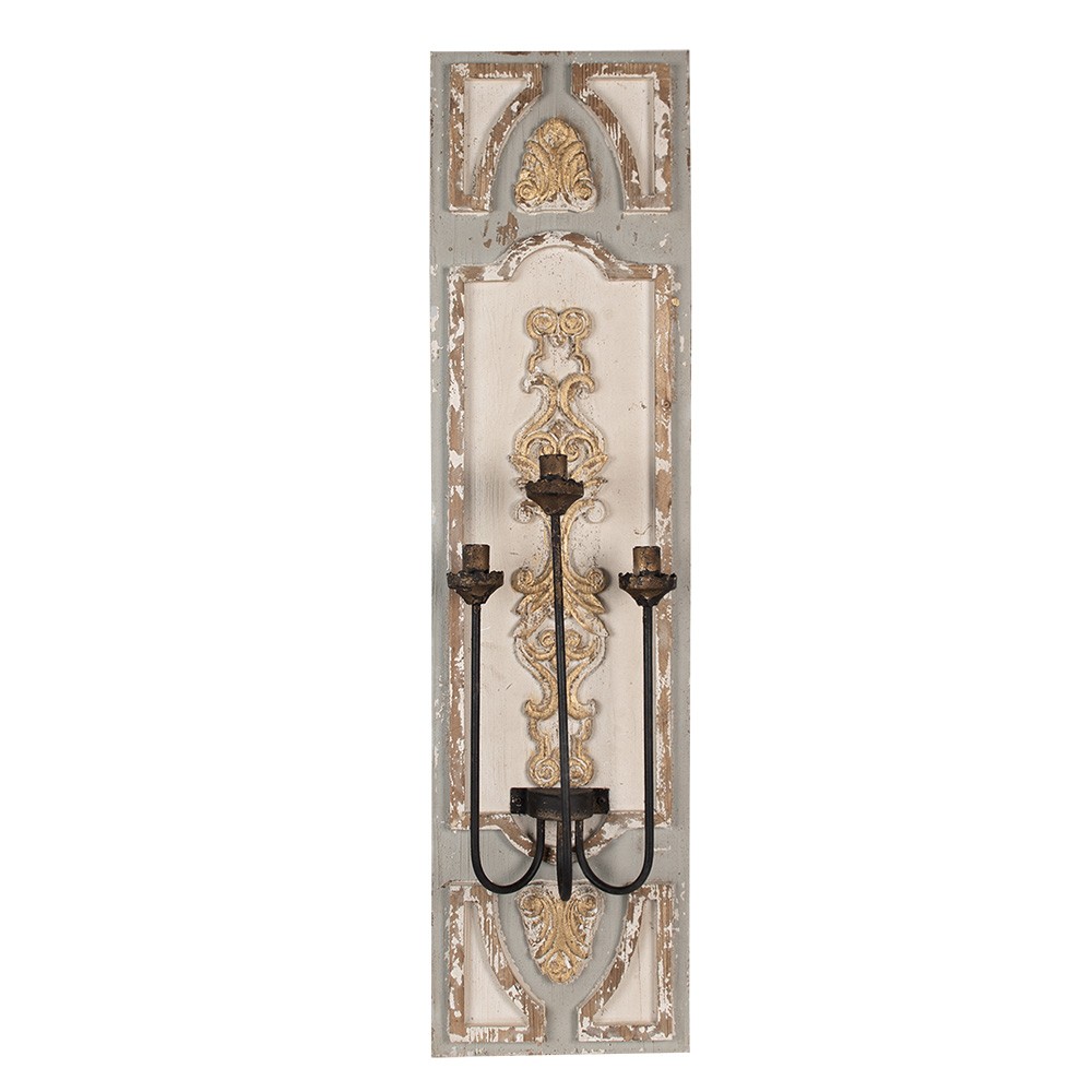 Béžovo-šedé nástěnné svítidlo na 3žárovky Patricia - 31*19*120 cm E14/max 3*25W