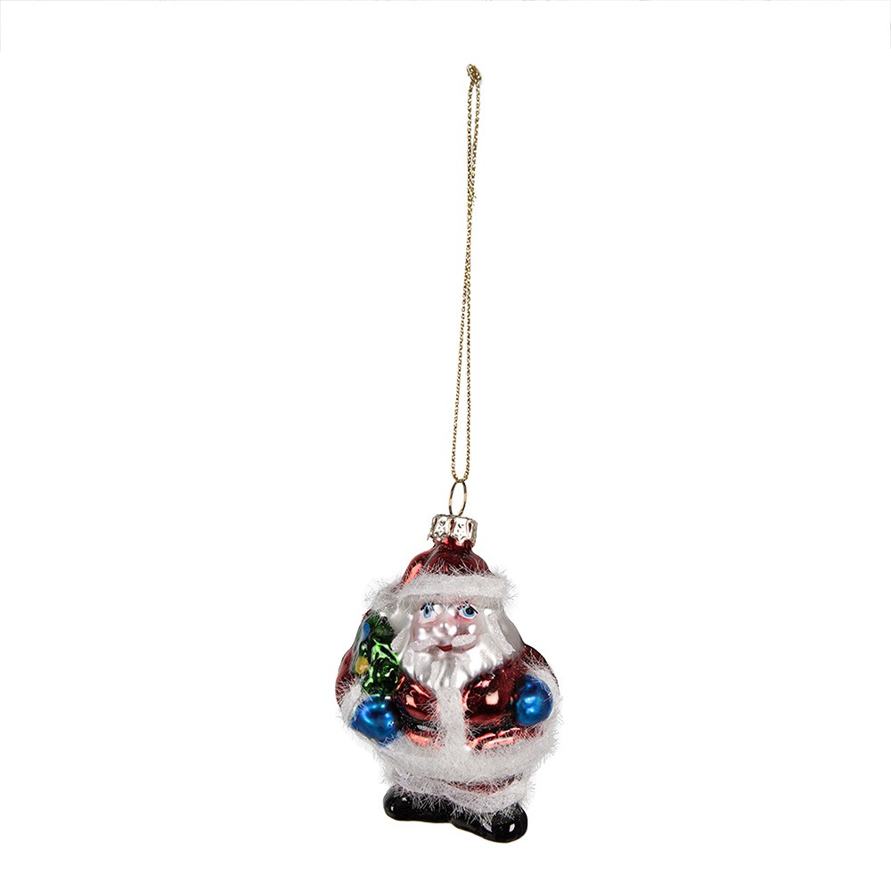 Vánoční skleněná ozdoba Santa - 5*4*8 cm Clayre & Eef Vánoční skleněná ozdoba Santa - 5*4*8 cm Clayre & Eef