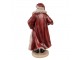 Vánoční dekorace socha Santa v červeném kabátku a knihami - 18*14*33 cm Clayre & Eef