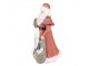 Vánoční dekorace socha Santa v červeném a s dárky - 16*16*31 cm Clayre & Eef