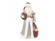Vánoční dekorace socha Santa v šedém kabátku a dárky - 16*16*31 cm Clayre & Eef