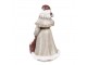 Vánoční dekorace socha Santa v šedém kabátku a dárky - 16*16*31 cm Clayre & Eef
