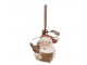 Závěsná vánoční dekorace Santa se srnečkem - 9*5*9 cm Clayre & Eef