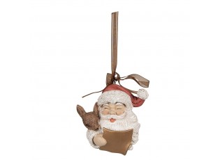 Závěsná vánoční dekorace Santa se srnečkem - 9*5*9 cm