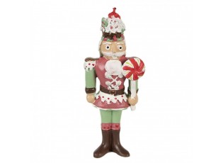 Zeleno-červená vánoční závěsná dekorace Louskáček - 5*3*12 cm