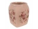 Růžový keramický obal na květináč s růžemi Rósa S - 12*12*14 cm Clayre & Eef
