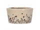 Béžový keramický obal na květináč s lučními květy Flora And Fauna M - Ø 16*9 cm Clayre & Eef