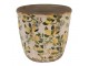Béžový keramický obal na květináč s citróny Lemons M - Ø 14*13 cm Clayre & Eef