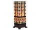Béžovo-hnědá hranatá stolní lampa Tiffany Squillo - 18*18*45 cm E27/max 1*40W Clayre & Eef