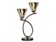 Béžovo-hnědá stolní lampa Tiffany Titto se 2květy - 46*28*63 cm E14/max 2*40W Clayre & Eef