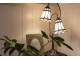 Stolní Tiffany lampa 2 stínidla hnědé pruhy BrownLine - 35*18*61 cm E14/max 2*25W Clayre & Eef