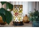 Válcovitá stolní lampa Tiffany s květinou Flo - Ø 15*26 cm E14/max 1*40W Clayre & Eef