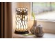 Bílá válcovitá stolní lampa Tiffany s vážkou DragonFly - Ø 15*26 cm E14/max 1*40W Clayre & Eef