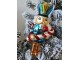 Vánoční skleněná ozdoba Louskáček s lízátkem - 7*5*15 cm Clayre & Eef