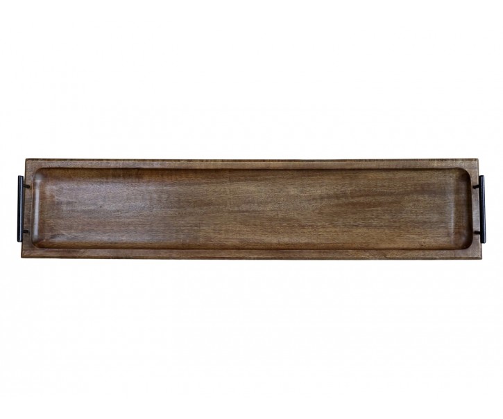 Dlouhý úzký dřevěný servírovací podnos s uchy Tours Tray - 90*20*8 cm Chic Antique