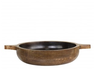 Dřevěná servírovací miska z mangového dřeva Tours Handles - Ø 24*5 cm/ 1600ml