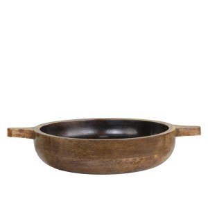 Dřevěná servírovací miska z mangového dřeva Tours Handles - Ø 24*5 cm/ 1600ml