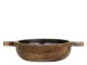 Dřevěná servírovací miska z mangového dřeva Tours Handles - Ø 20*5 cm/ 900ml Chic Antique