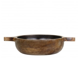 Dřevěná servírovací miska z mangového dřeva Tours Handles - Ø 20*5 cm/ 900ml