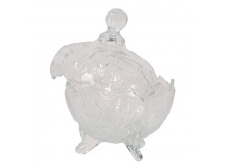 Transparentní skleněná dóza na cukrovinky s víkem Tulip - Ø 15*20 cm