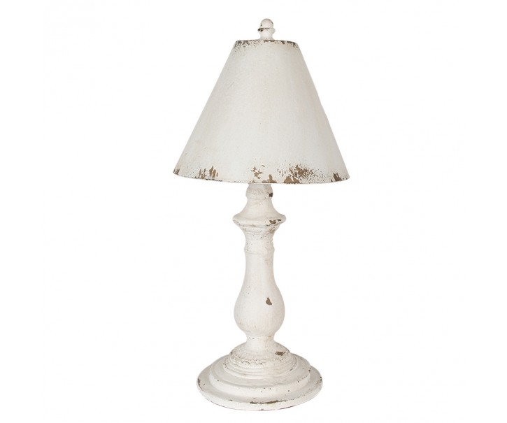 Bílá vintage stolní lampa Hillae - Ø 26*55 cm E27/max 1*60W Clayre & Eef