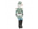 Zeleno-modrá dekorace sedící socha Myška v uniformě - 10*7*19 cm Clayre & Eef