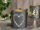 Mosazný antik kovový svícen se srdíčkem a držadlem Heart - 8*8 cm Chic Antique