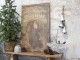 Vintage kovový nástěnný obraz se Santou Merry Christmas - 64*1*100 cm Chic Antique