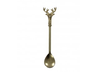 Bronzová antik kovová lžička s jelenem Deer - 14cm