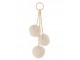 Béžový přívěsek na klíče chlupaté koule Keychain - 4*4*19 cm J-Line by Jolipa