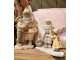 Růžová vánoční dekorace Socha Santa s chlapcem - 13*11*18 cm Clayre & Eef