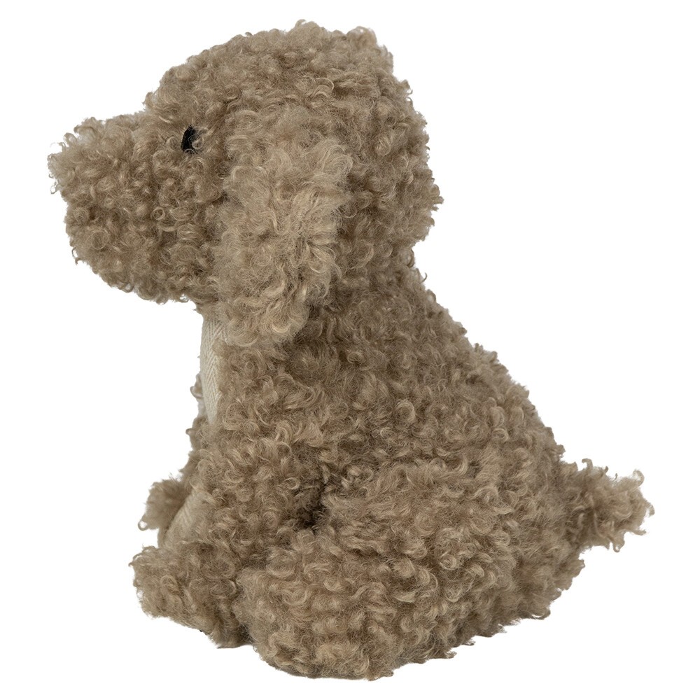 Hnědá kudrnatá dveřní zarážka pes Dog - 21*22*25 cm Mars & More Hnědá kudrnatá dveřní zarážka pes Dog - 21*22*25 cm Mars & More