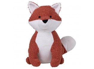 Rezavá dveřní zarážka liška Fox - 15*14*22 cm