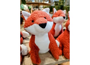 Rezavá dveřní zarážka liška Fox - 15*14*22 cm