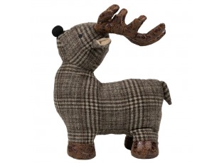 Šedo-hnědá dveřní zarážka jelen Deer - 25*21*26 cm