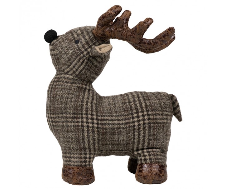 Šedo-hnědá dveřní zarážka jelen Deer - 25*21*26 cm Mars & More 