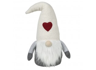Dveřní zarážka skřítek Gnome v béžové čepici - 25*21*26 cm