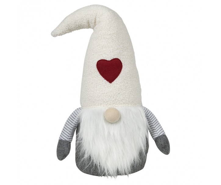 Dveřní zarážka skřítek Gnome v béžové čepici - 25*21*26 cm Mars & More 