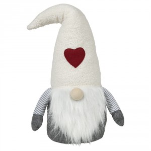 Dveřní zarážka skřítek Gnome v béžové čepici - 25*21*26 cm
