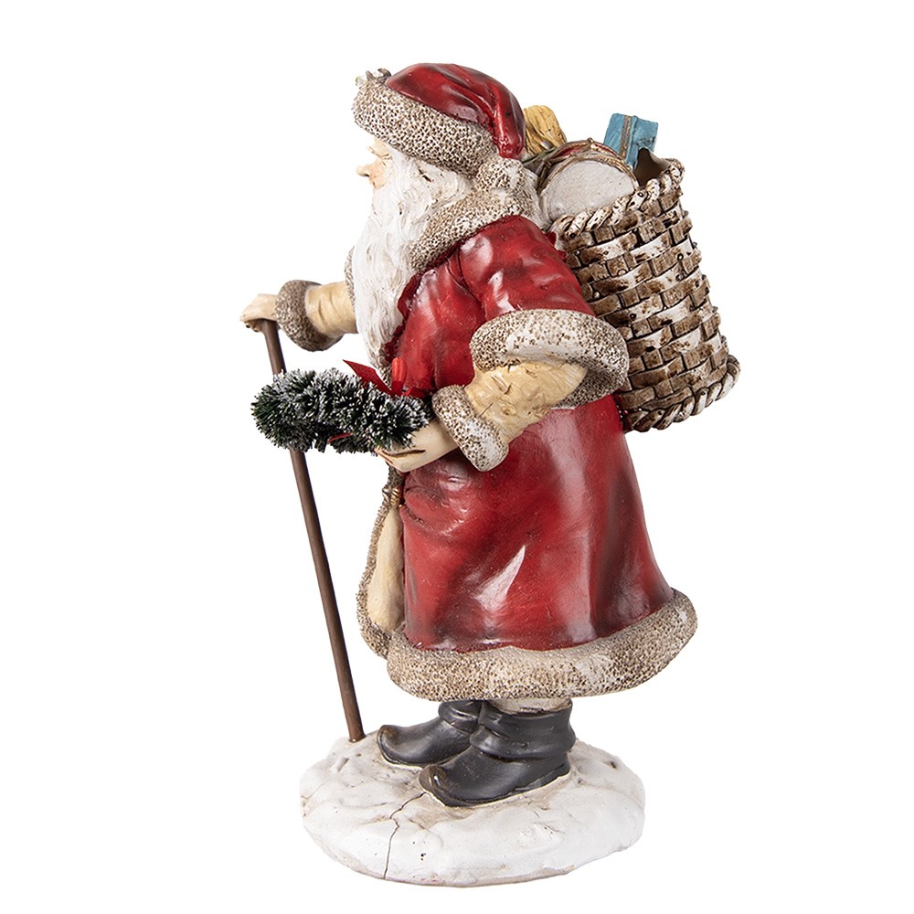 Vánoční dekorace socha Santa s nůší dárků - 14*12*20 cm Clayre & Eef Vánoční dekorace socha Santa s nůší dárků - 14*12*20 cm Clayre & Eef