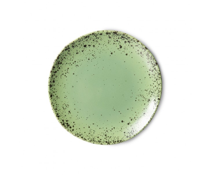 2ks keramický zelený dezertní talíř Kiwi - Ø 17*2cm HKLIVING