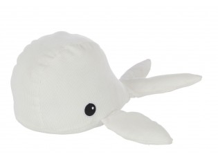 Bílá dveřní zarážka velryba Whale - 20*31*17cm