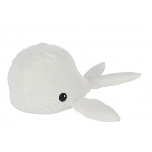 Bílá dveřní zarážka velryba Whale - 20*31*17cm