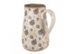 Béžový keramický džbán s květy šeříku Lilac L - 21*15*23 cm Clayre & Eef