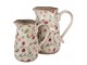 Béžový keramický džbán s jahůdkami Wild Strawberries M - 16*12*18 cm Clayre & Eef