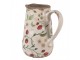 Béžový keramický džbán s jahůdkami Wild Strawberries M - 16*12*18 cm Clayre & Eef