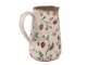 Béžový keramický džbán s jahůdkami Wild Strawberries M - 16*12*18 cm Clayre & Eef