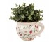 Béžový keramický obal na květináč s jahůdkami Wild Strawberries - 17*14*12 cm Clayre & Eef