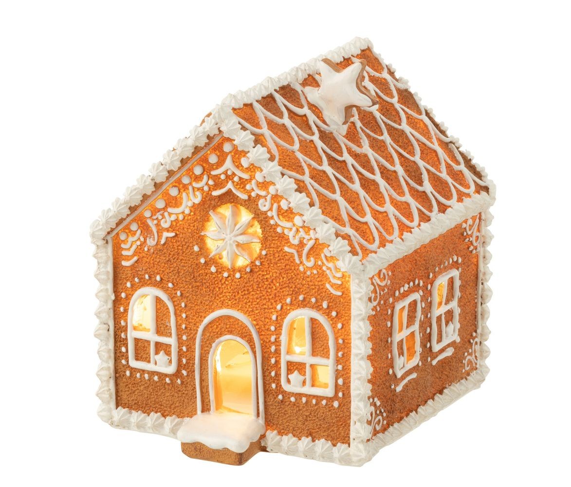 Vánoční perníková chaloupka s Led světýlky Gingerbread House - 18*15*17cm J-Line by Jolipa Vánoční perníková chaloupka s Led světýlky Gingerbread House - 18*15*17cm J-Line by Jolipa